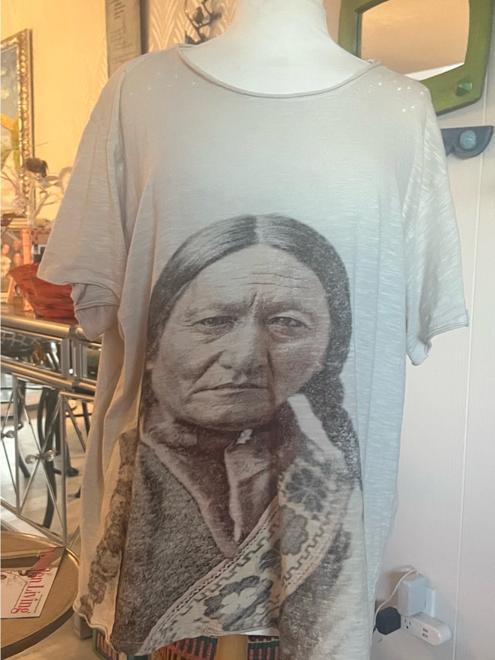 Magnolia Pearl 1875 Sitting Bull Tee Rare ~ Color Tinted